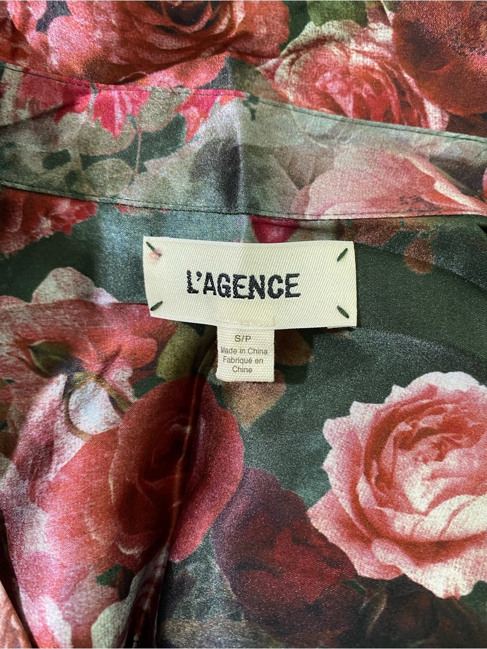 NEW L'AGENCE MULTI FLORAL TYLER SILK BUTTON DOWN BLOUSE - Picture 12 of 15